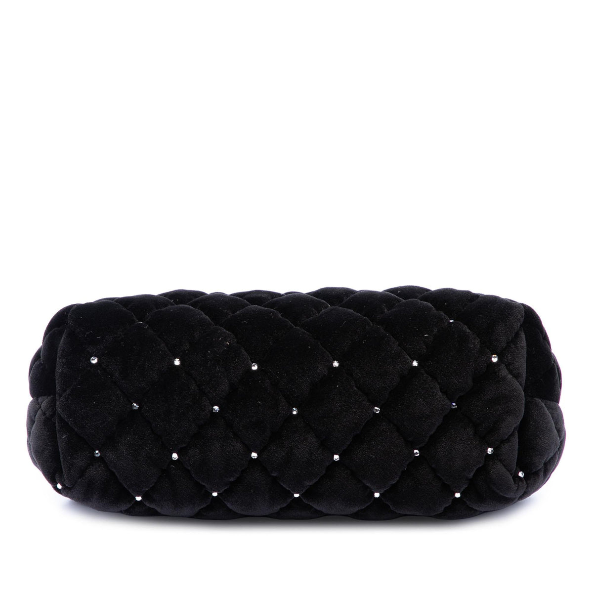 Chanel CC Quilted Velvet Crystal Wristlet Clutch