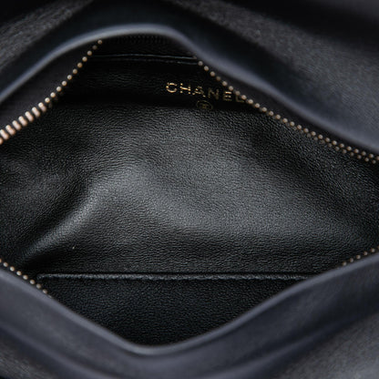 Chanel CC Quilted Velvet Crystal Wristlet Clutch