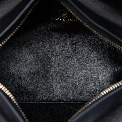 Chanel CC Quilted Velvet Crystal Wristlet Clutch