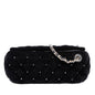 Chanel CC Quilted Velvet Crystal Wristlet Clutch