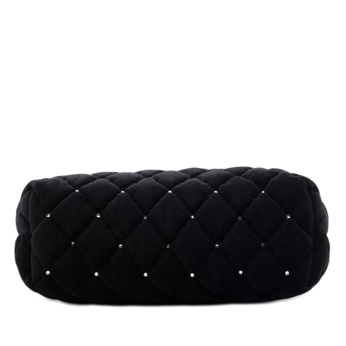 Chanel CC Quilted Velvet Crystal Wristlet Clutch
