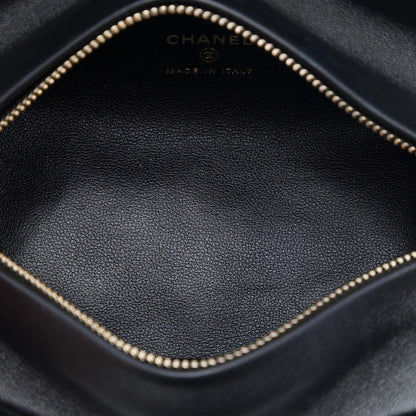 Chanel CC Quilted Velvet Crystal Wristlet Clutch