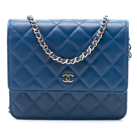 Chanel CC Square Quilted Lambskin Wallet on Chain
