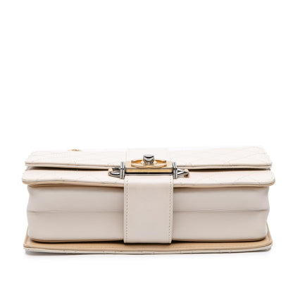 Chanel CC Stitched Calfskin Chain Flap
