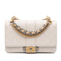 Chanel CC Stitched Calfskin Chain Flap