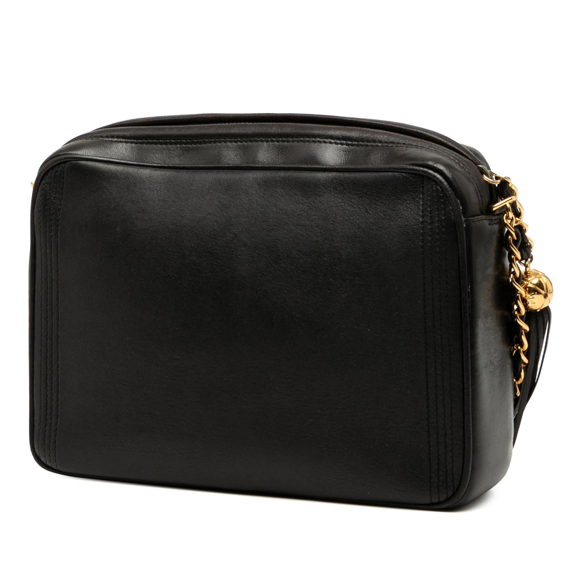 Chanel CC Stitched Lambskin Tassel Flap Crossbody