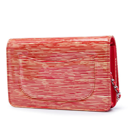 Chanel CC Striped Patent Wallet On Chain