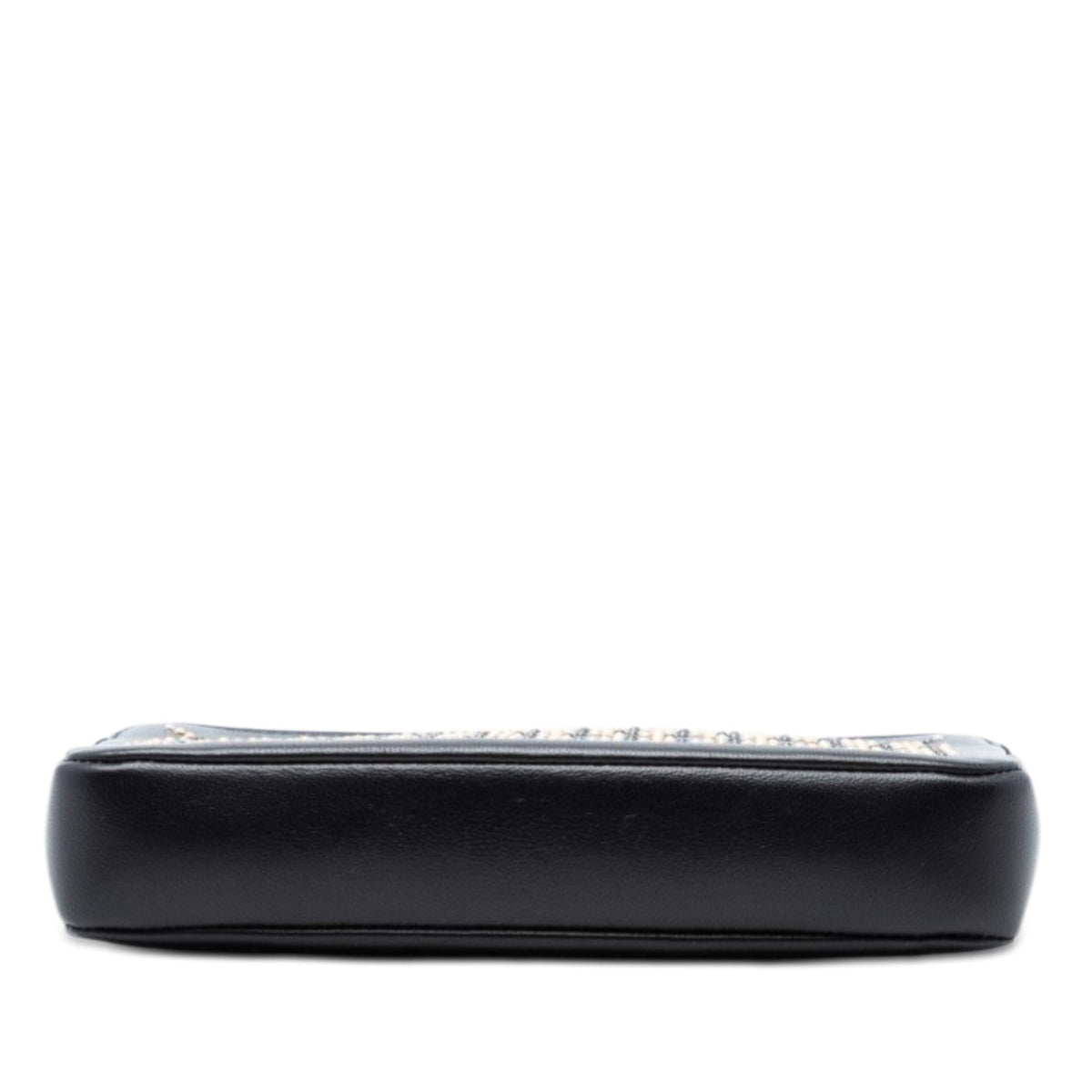 Chanel CC Studded Lambskin Double Zip Clutch with Chain