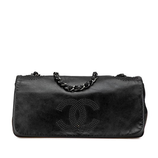 Chanel CC Studded Lambskin East West Flap