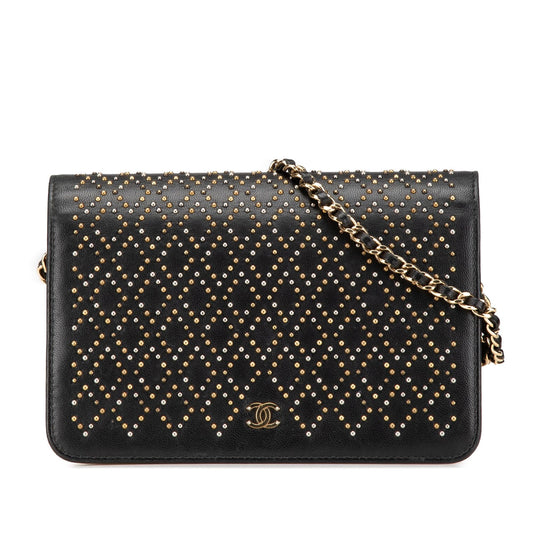Chanel CC Studded Lambskin Wallet on Chain