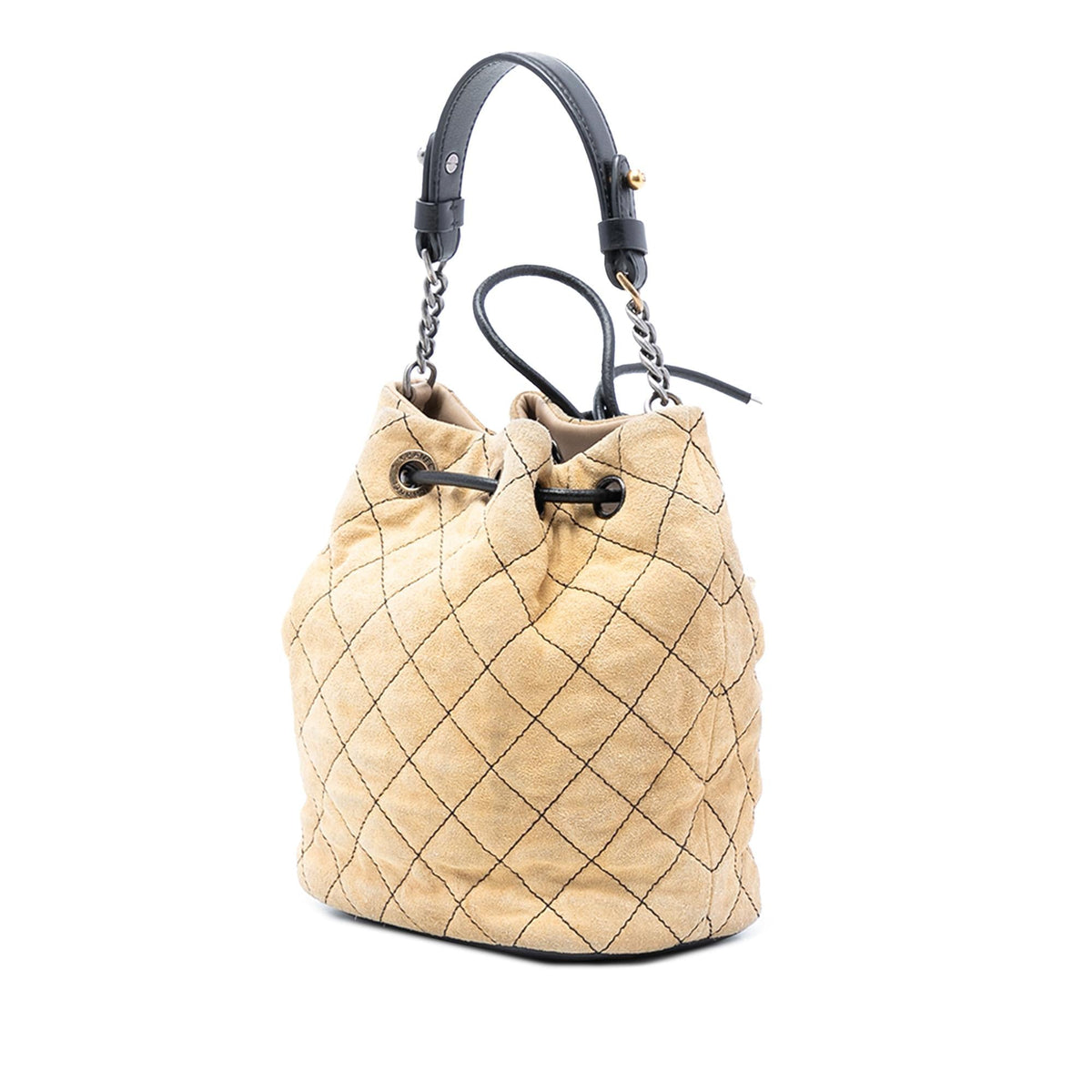 Chanel CC Suede Wild Stitch Bucket Bag