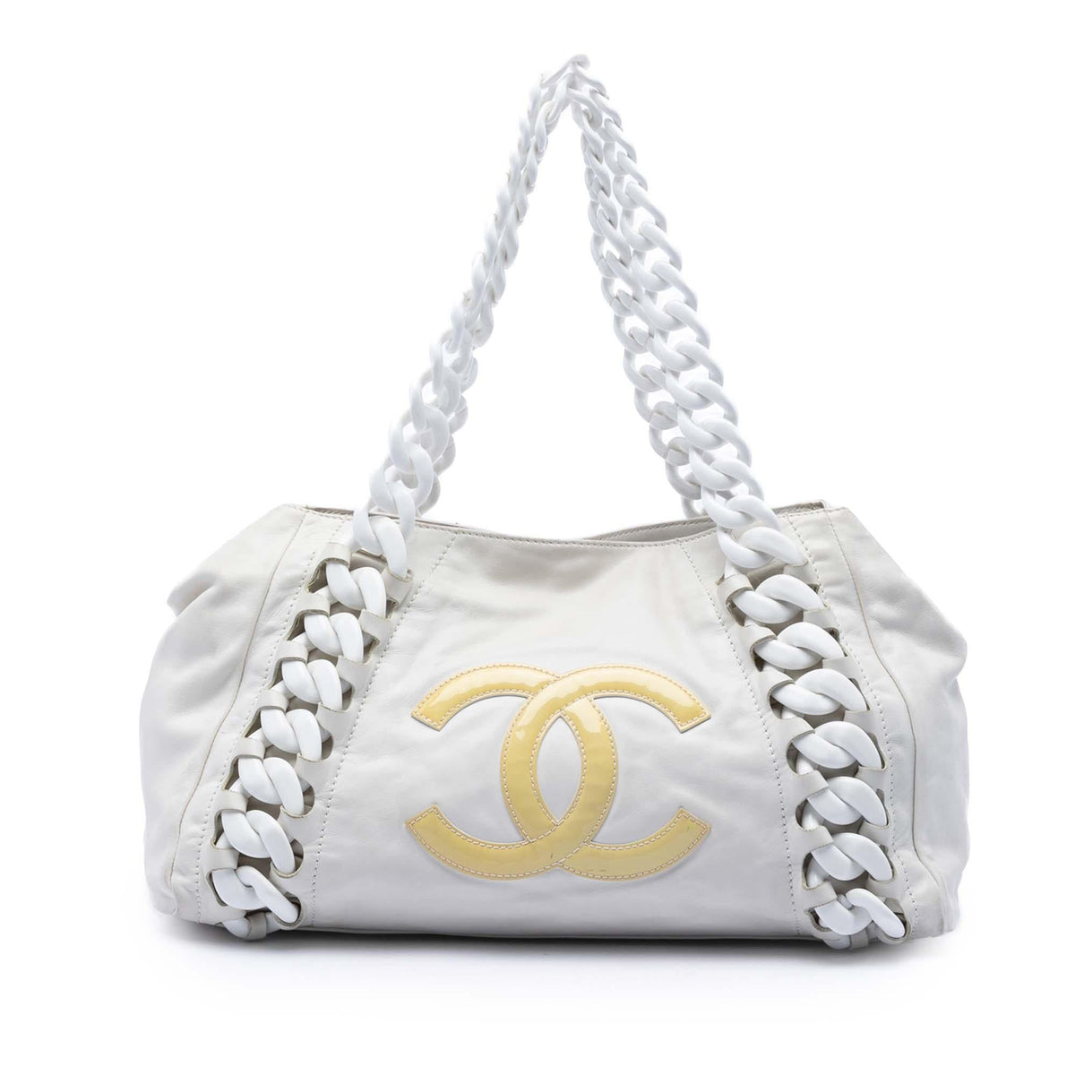 Chanel Calfskin Modern Chain Rhodoid East West Tote