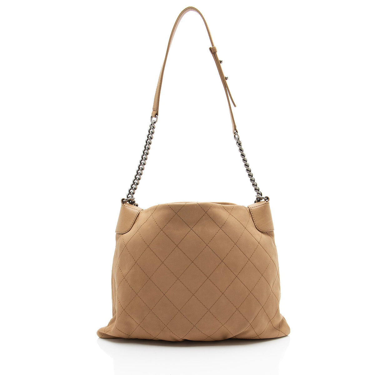Chanel Calfskin Stitched Double Zip Hobo