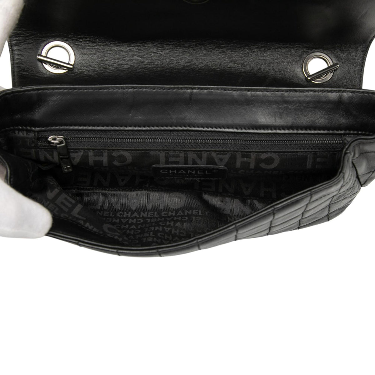 Chanel Camellia CC Choco Bar No 5 Lambskin Shoulder Bag