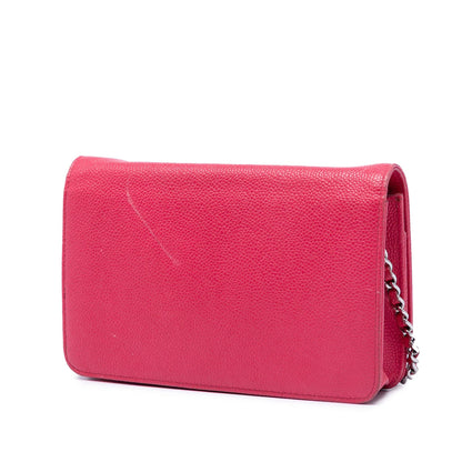 Chanel Caviar Bicolor CC Wallet On Chain