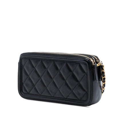 Chanel Caviar CC Filigree Clutch with Chain