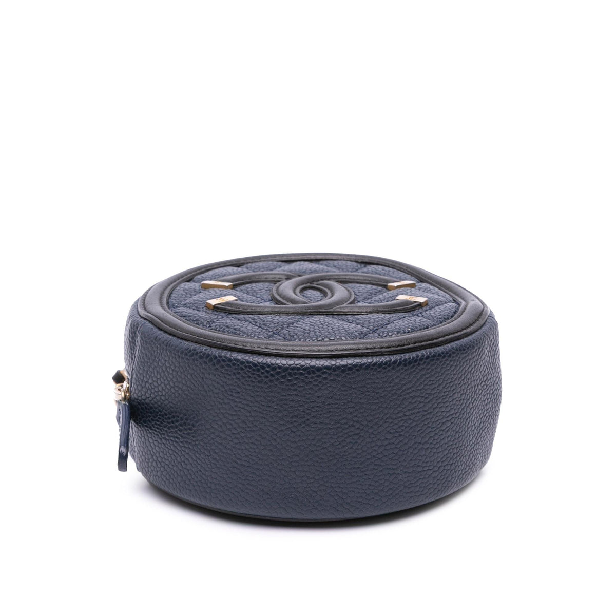 Chanel Caviar CC Filigree Round Crossbody Bag