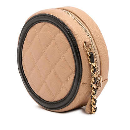 Chanel Caviar CC Filigree Round Crossbody