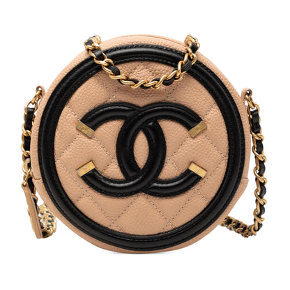 Chanel Caviar CC Filigree Round Crossbody