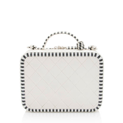 Chanel Caviar Leather CC Filigree Medium Vanity Case
