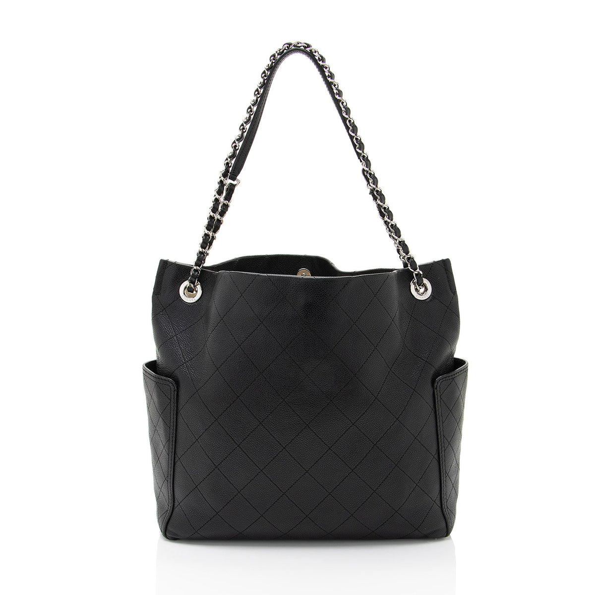 Chanel Caviar Leather CC Medium Pocket Hobo