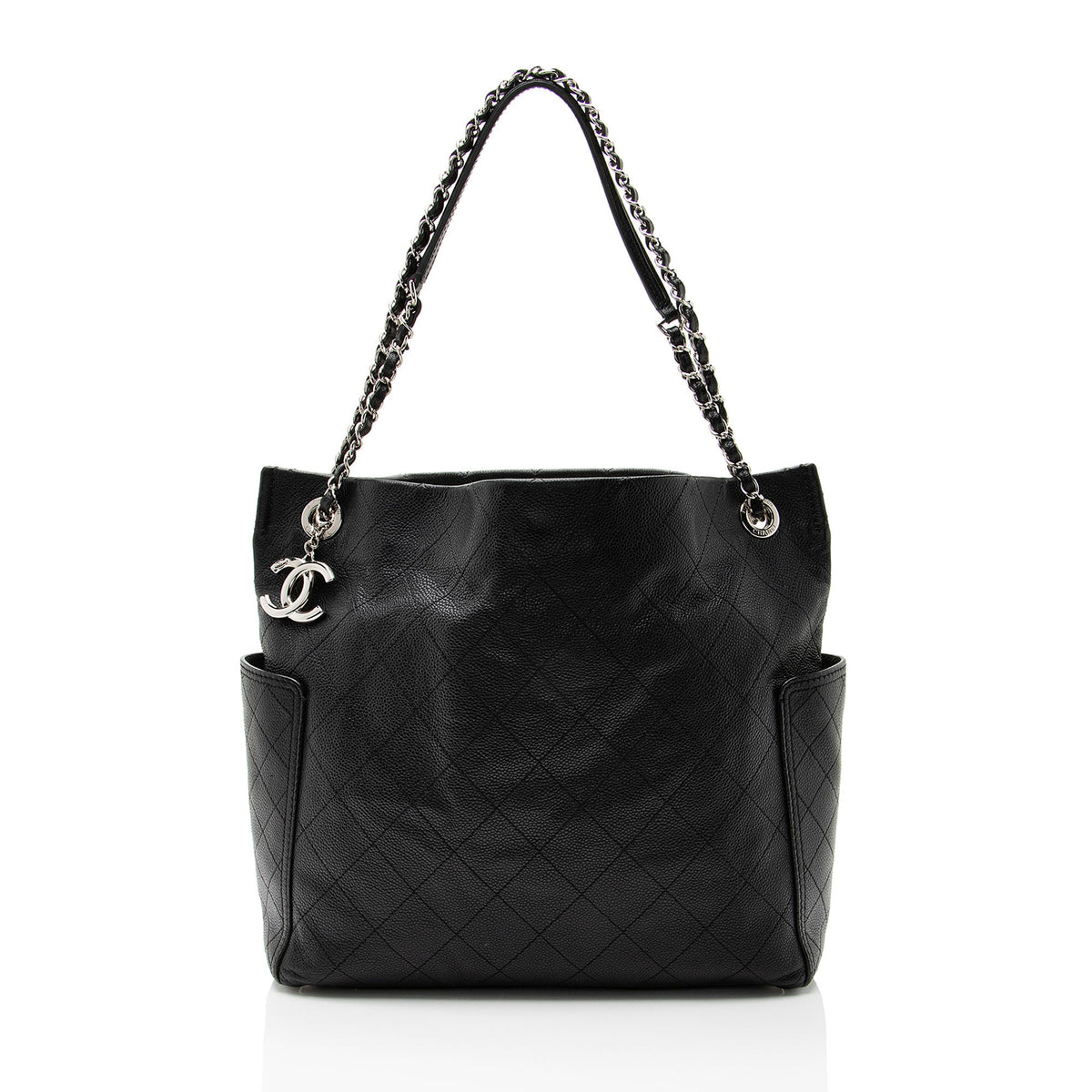 Chanel Caviar Leather CC Medium Pocket Hobo
