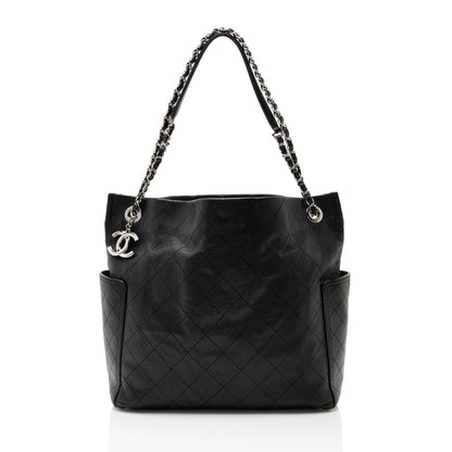 Chanel Caviar Leather CC Medium Pocket Hobo