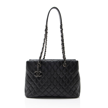 Chanel Caviar Leather City Small Shopping Tote