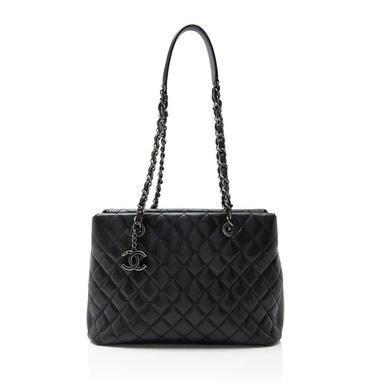 Chanel Caviar Leather City Small Shopping Tote