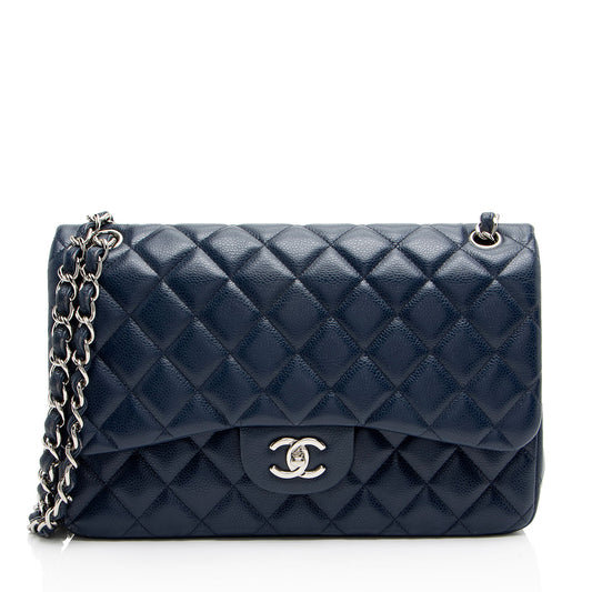 Chanel Caviar Leather Classic Jumbo Double Flap Bag