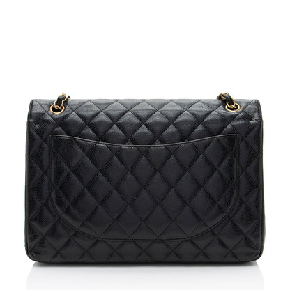 Chanel Caviar Leather Classic Maxi Double Flap Bag