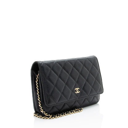 Chanel Caviar Leather Classic Wallet on Chain