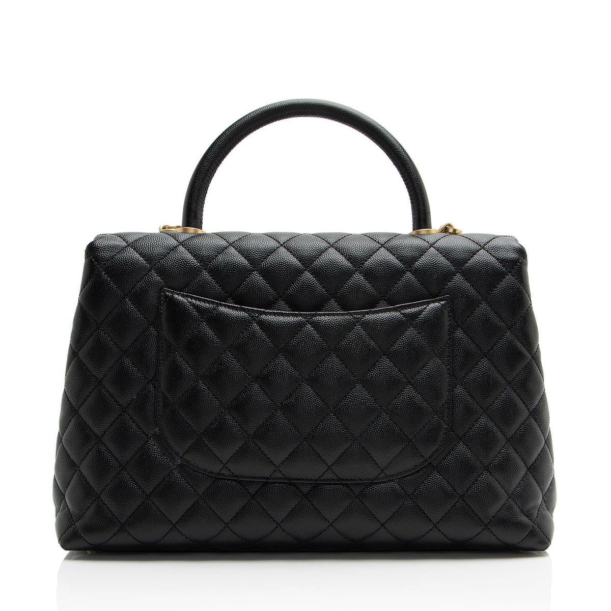 Chanel Caviar Leather Coco Top Handle Medium Flap Bag
