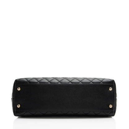 Chanel Caviar Leather Coco Top Handle Medium Flap Bag