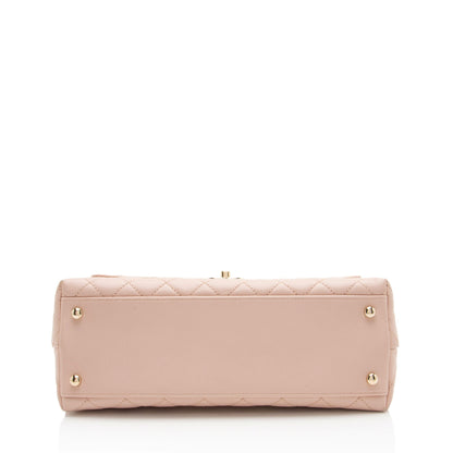 Chanel Caviar Leather Coco Top Handle Small Flap Bag