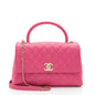 Chanel Caviar Leather Coco Top Handle Small Flap Bag