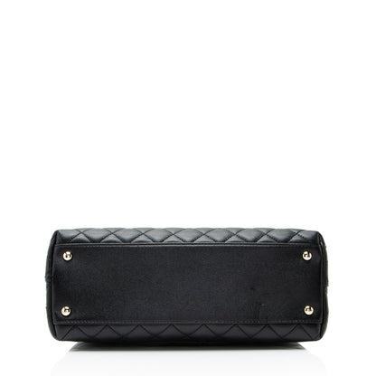Chanel Caviar Leather Coco Top Handle Small Flap Bag