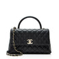 Chanel Caviar Leather Coco Top Handle Small Flap Bag