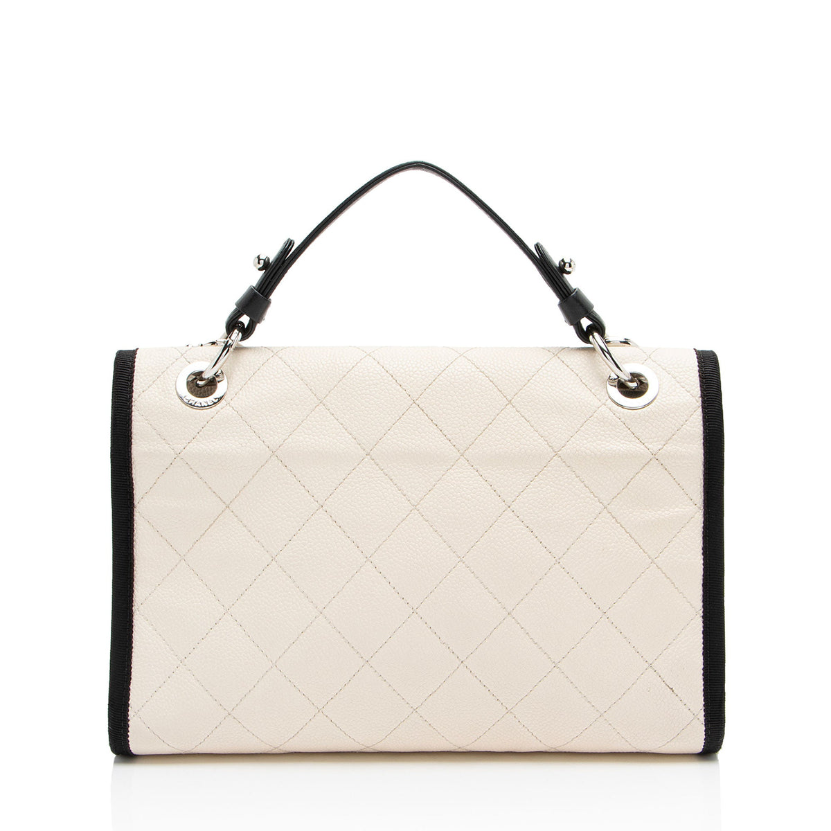 Chanel Caviar Leather Grosgrain CC Top Handle