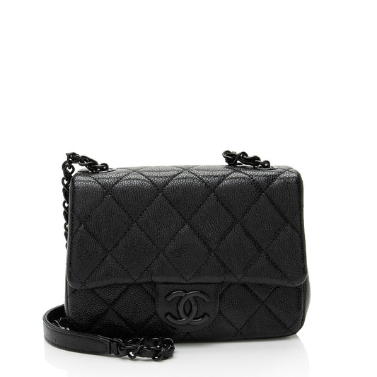 Chanel Caviar Leather Incognito Square Mini Flap Bag