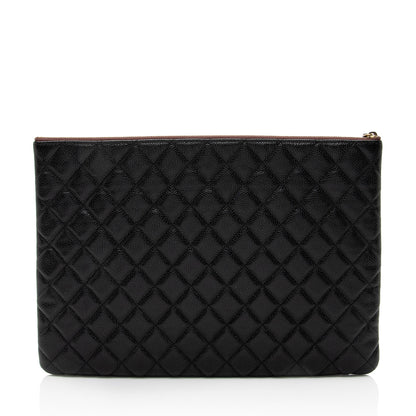 Chanel Caviar Leather Large O-Case