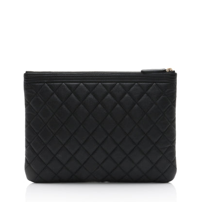 Chanel Caviar Leather Boy Medium O Case