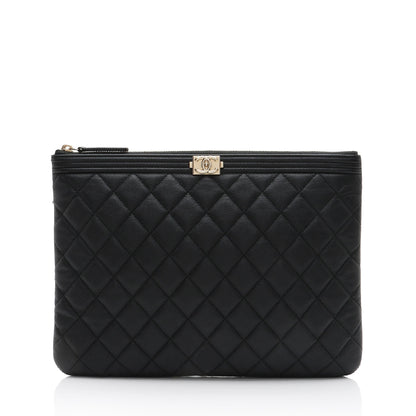 Chanel Caviar Leather Boy Medium O Case