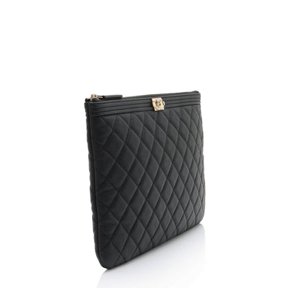 Chanel Caviar Leather Boy Medium O Case