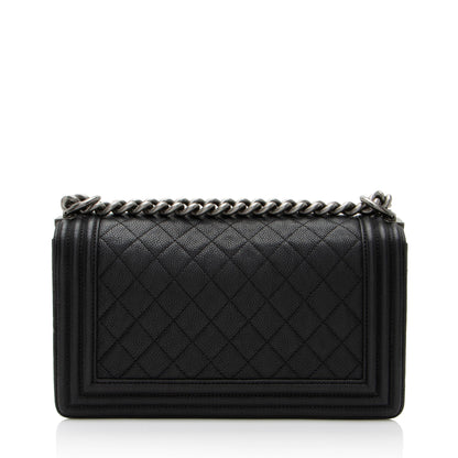 Chanel Caviar Leather Old Medium Boy Bag