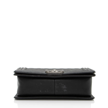 Chanel Caviar Leather Old Medium Boy Bag