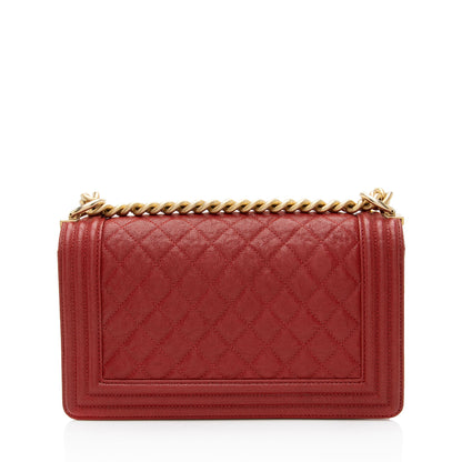 Chanel Caviar Leather Old Medium Boy Bag