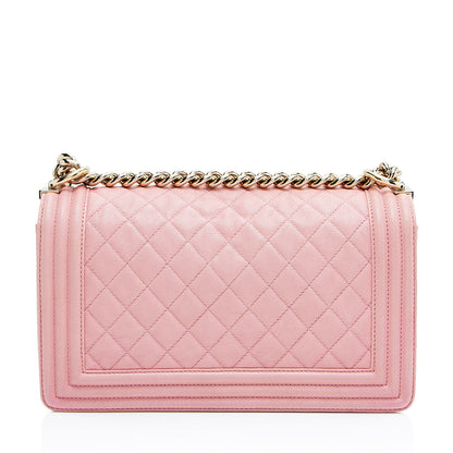 Chanel Caviar Leather Old Medium Boy Bag