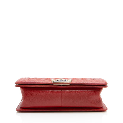 Chanel Caviar Leather Old Medium Boy Bag