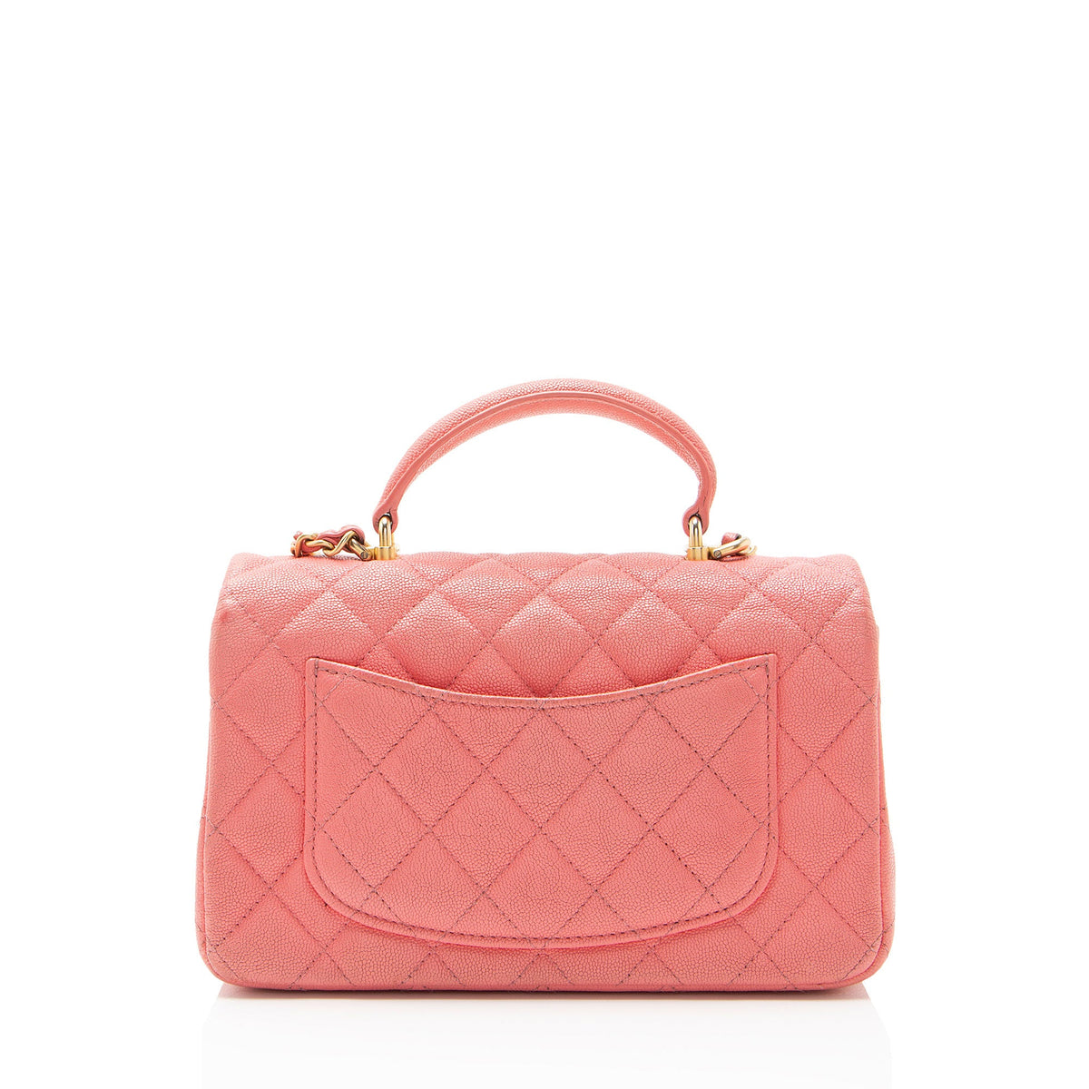Chanel Caviar Leather Rectangular Top Handle Mini Flap Bag